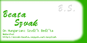 beata szvak business card